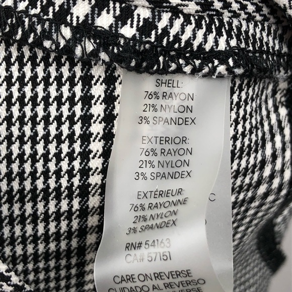 CALVIN KLEIN sheath dress ruffle plaid black white - Picture 8 of 8